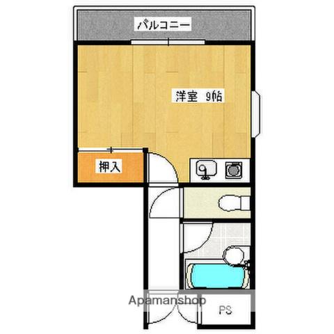 ハイツしらかわ(ワンルーム/3階)の間取り写真