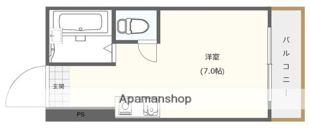 エクセレント上新6(ワンルーム/5階)の間取り写真