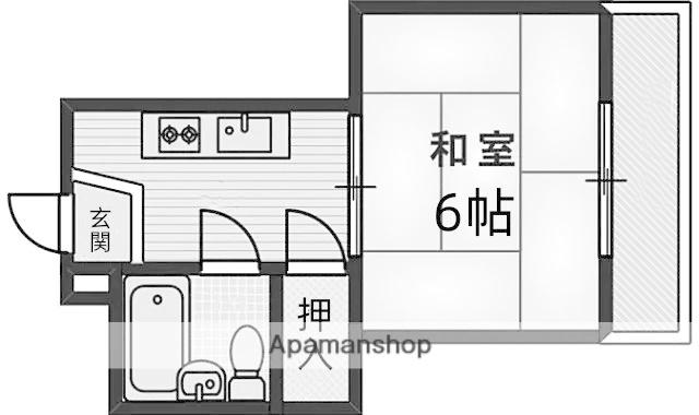 ビスタ新庄ハイツⅢ(1K/6階)の間取り写真