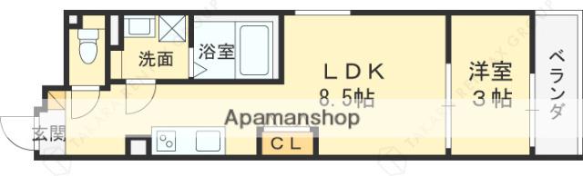 S-MOVE大阪鶴見(1LDK/3階)の間取り写真