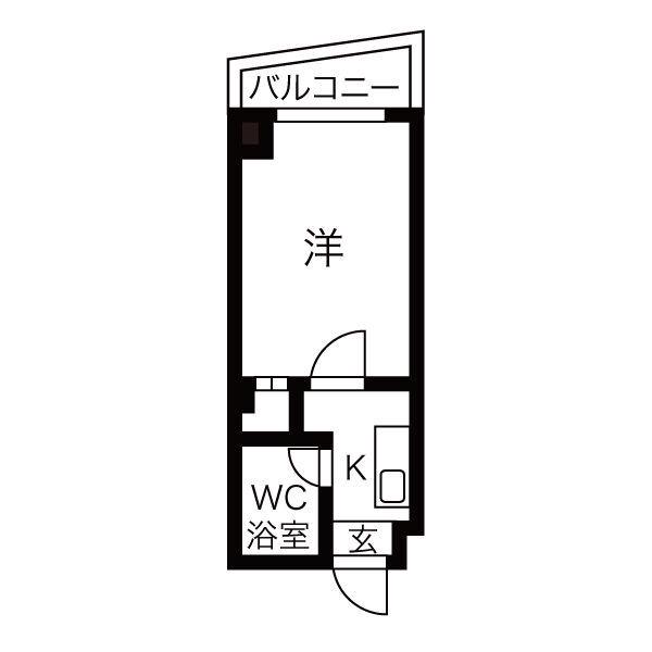 マンション セレーネ(1K/6階)の間取り写真