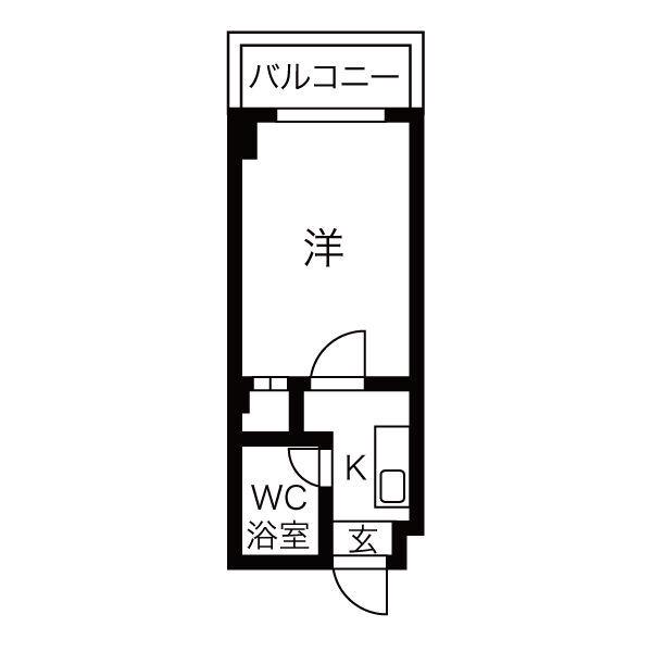マンション セレーネ(1K/7階)の間取り写真