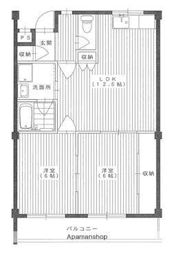 サンハイツ大下(2LDK/3階)の間取り写真