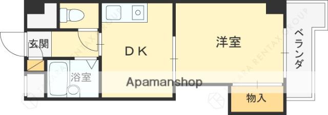 瑞光グランドハイツ北(1DK/5階)の間取り写真