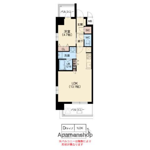スプランディッド8(1LDK/6階)の間取り写真