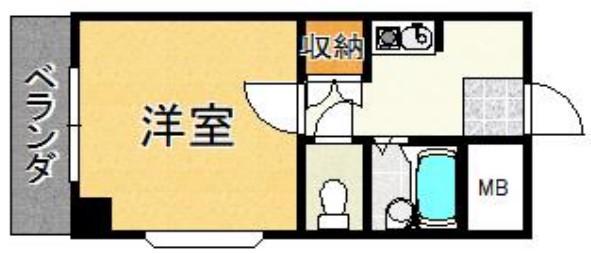 ローレルハイツウエハラ(1K/3階)の間取り写真