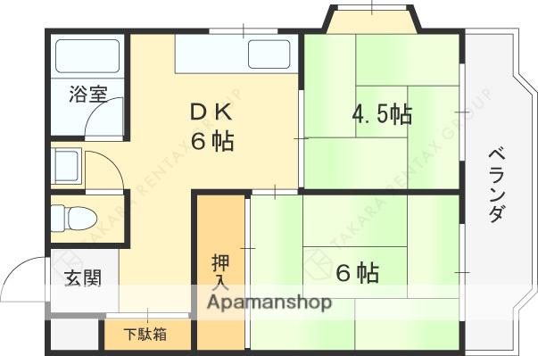 シャンボール淀川(2DK/4階)の間取り写真