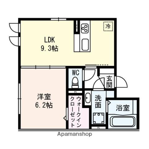 D-ROOM SMILE(1LDK/3階)の間取り写真