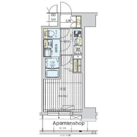 ワールドアイ大阪ウエスト GATE(1K/8階)の間取り写真
