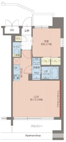 プレジオ東三国(1LDK/3階)の間取り写真