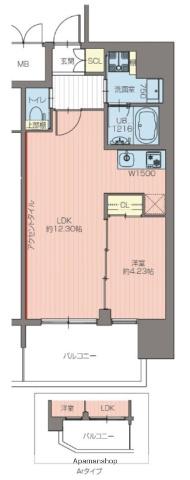 プレジオ西中島ASIAN(1LDK/11階)の間取り写真