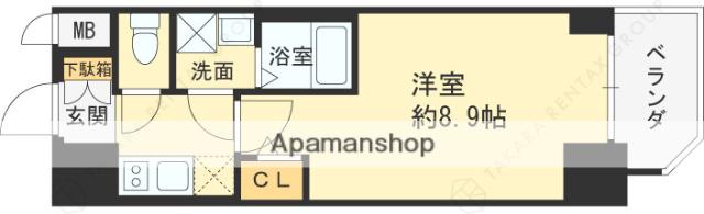 ファーストフィオーレ北大阪リアン(1K/10階)の間取り写真