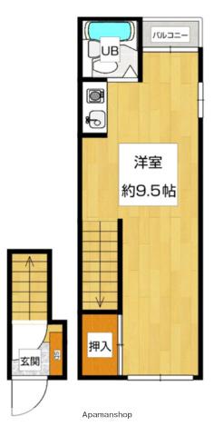 グレーハイツⅡ(ワンルーム/1階)の間取り写真