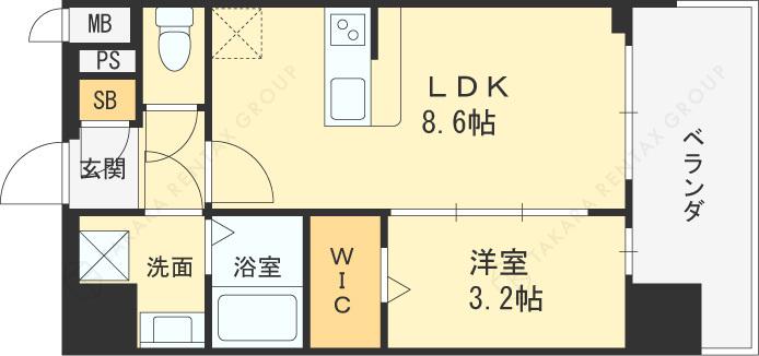 プレサンス東淀川駅前プローシェ(1LDK/3階)の間取り写真