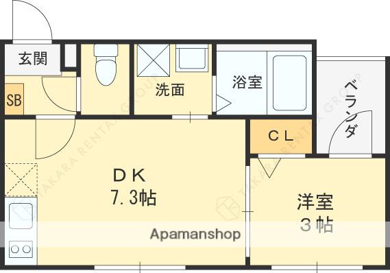 REVE COURT(1DK/1階)の間取り写真