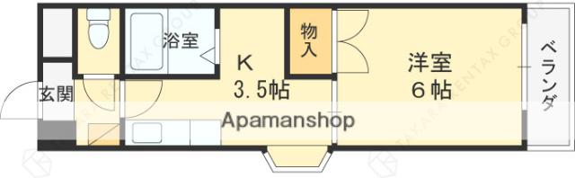 グレースDAIDO(1K/2階)の間取り写真