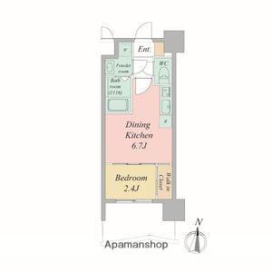 セレニテ新大阪アリエ(1DK/4階)の間取り写真