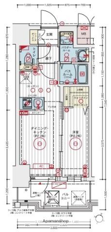 エステムコート新大阪ⅩⅦベイス(1DK/4階)の間取り写真