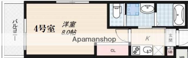 リアコート下新庄3(1K/1階)の間取り写真
