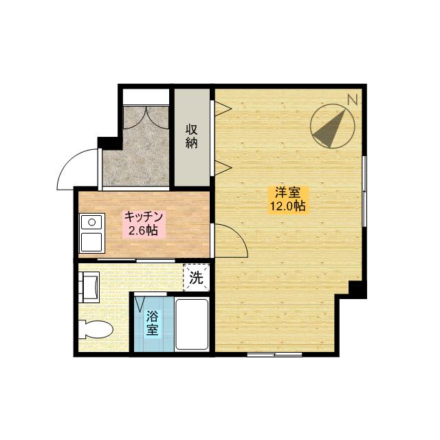 はとやマンション(1DK/3階)の間取り写真