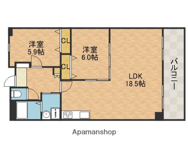 フローエンス吉田Ⅱ(3LDK/2階)の間取り写真