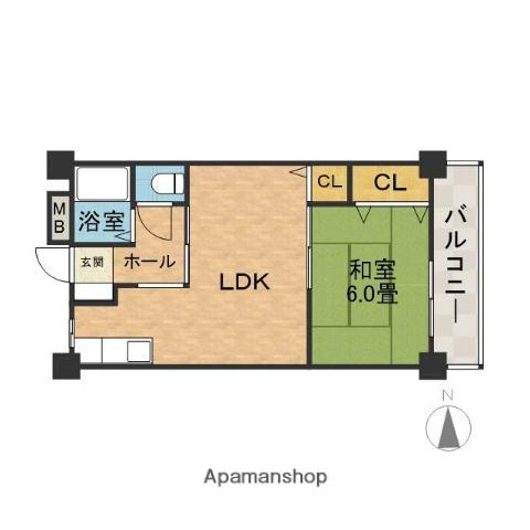 三吉マンション(1LDK/2階)の間取り写真