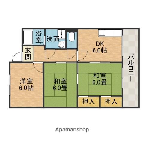 シャンテコウノキ(3DK/3階)の間取り写真