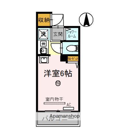 シャロームⅡ(ワンルーム/4階)の間取り写真