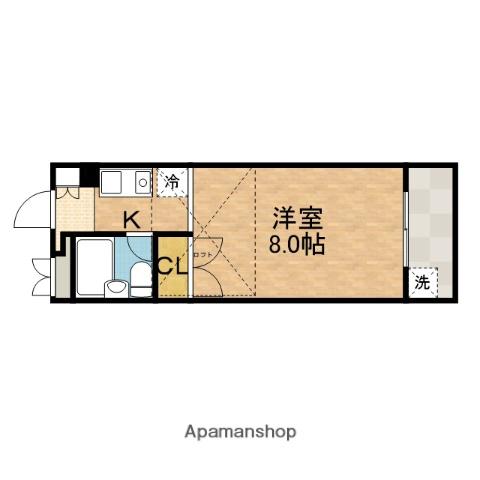 プラザワイズ(1K/3階)の間取り写真