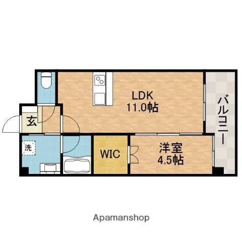 ヴェルドゥール南茨木(1LDK/8階)の間取り写真