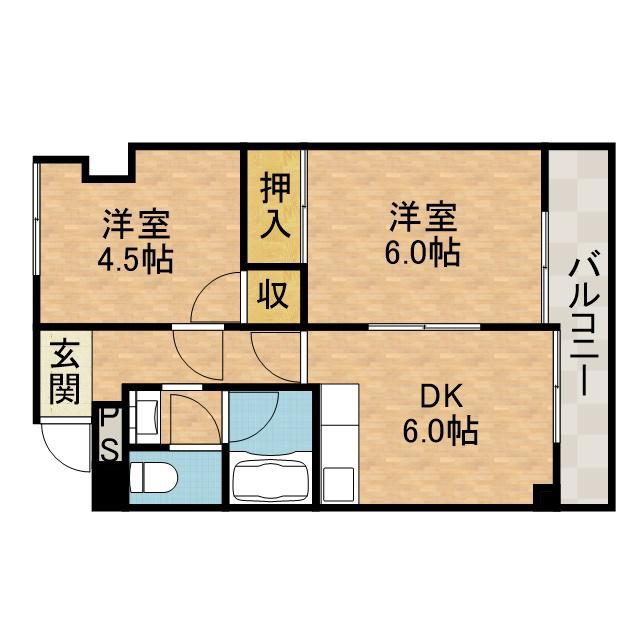 FAMINESUⅠ(2DK/1階)の間取り写真