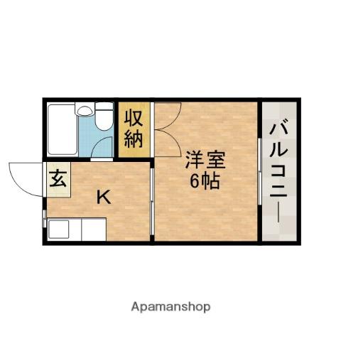 ピットイン稲葉(1K/2階)の間取り写真