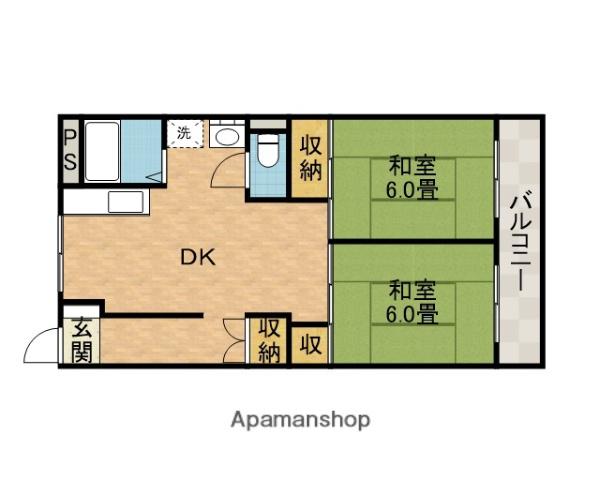 ハイツ穂積(2DK/2階)の間取り写真