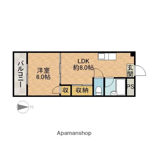 メゾーネ茨木(1LDK/2階)の間取り写真