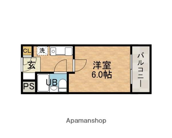 水尾ハイム(1K/2階)の間取り写真