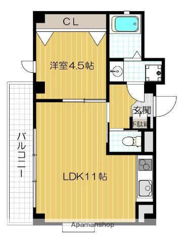 メティスクⅤ(1LDK/3階)の間取り写真