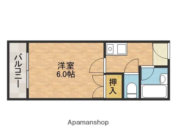 宮元12番館(1K/3階)の間取り写真