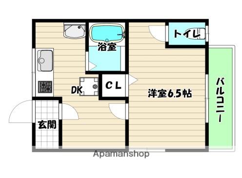 千里丘ハイツ(1DK/1階)の間取り写真