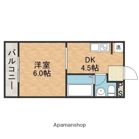 山崎第7マンション(ワンルーム/4階)の間取り写真