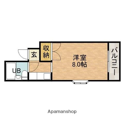 ライブハイツ高田(ワンルーム/3階)の間取り写真