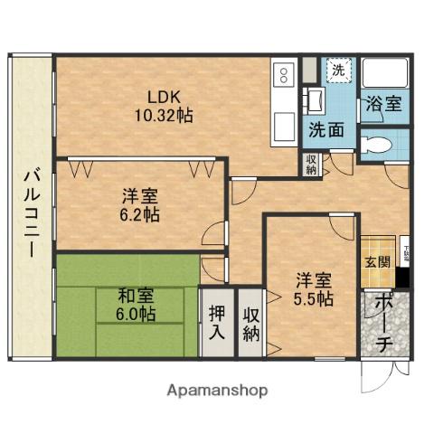アセンブリー華(3LDK/1階)の間取り写真