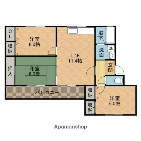 マプログレイスⅢ(3LDK/2階)の間取り写真