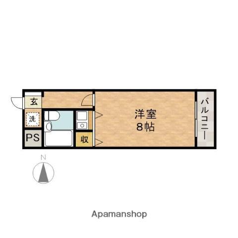 コーポラスムツミ(ワンルーム/2階)の間取り写真