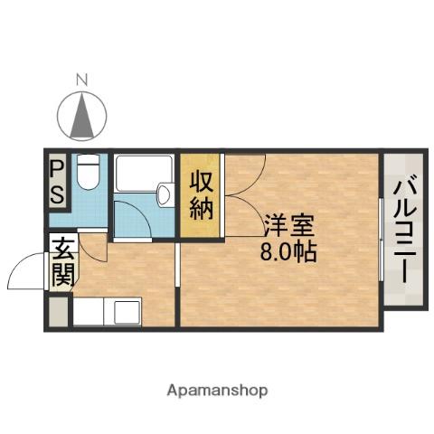 アルカディアST(1K/1階)の間取り写真