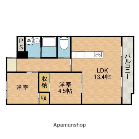 ニュー星見ハイツ(2LDK/5階)の間取り写真