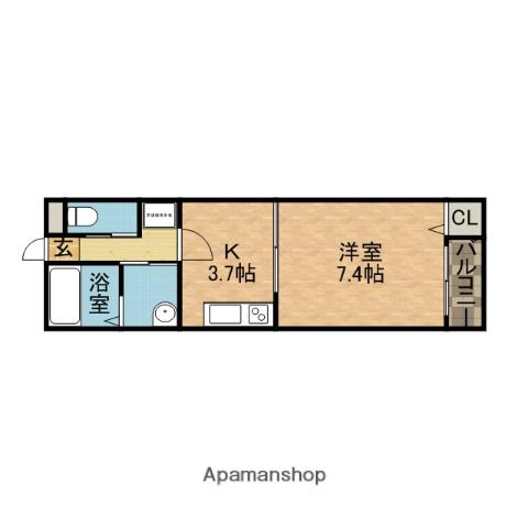 アイランドプロスサウス(1K/3階)の間取り写真