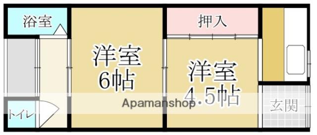 吉田ハイツ(2K/1階)の間取り写真