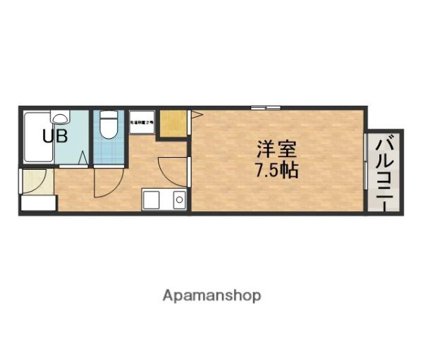 プリシェール・ウエスト(1K/2階)の間取り写真