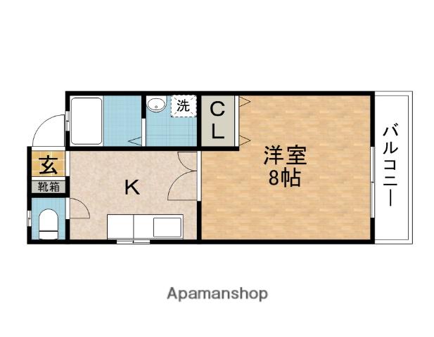 モンフルール竹橋(1K/2階)の間取り写真