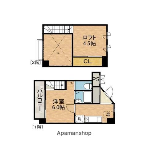 光栄ハイツ千里丘(1K/3階)の間取り写真